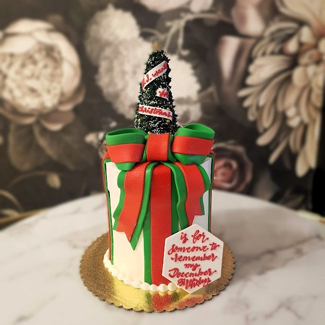 Christmas Tree and Gift Cake, Holiday Cake, Vegas Cake Delivery, Las Vegas Holiday Party Cake, Bakery near me