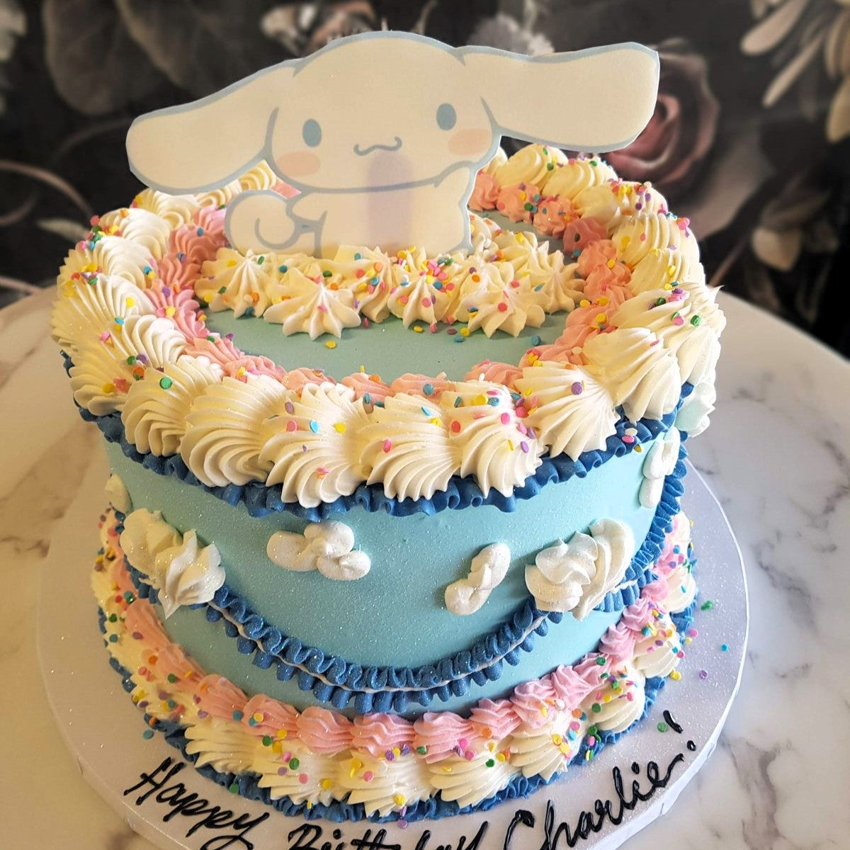 Cinnamoroll cake, sanrio cake, hello kitty friends, best cake vegas, bakery near me