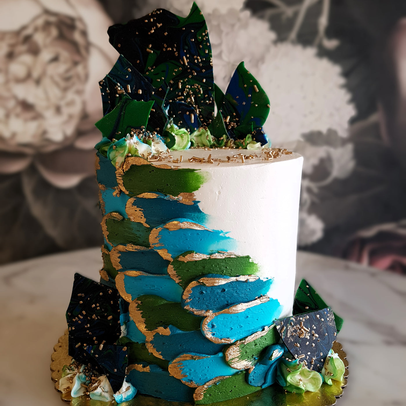 Blue, Green and Gold Palette, Classic Cake, Cake for men, Birthday cake vegas, Ocean palette, Bakery near me