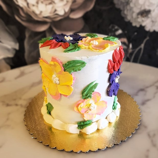 Spring themed cake, pastel floral cake, cake for girls, cake for easter, floral cake, cake delivery vegas, bakery near me, April birthday, March birthday, Aries cake, Taurus birthday, old lady cake, 50s women, 60th birthday, 65th birthday, mom's birthday 