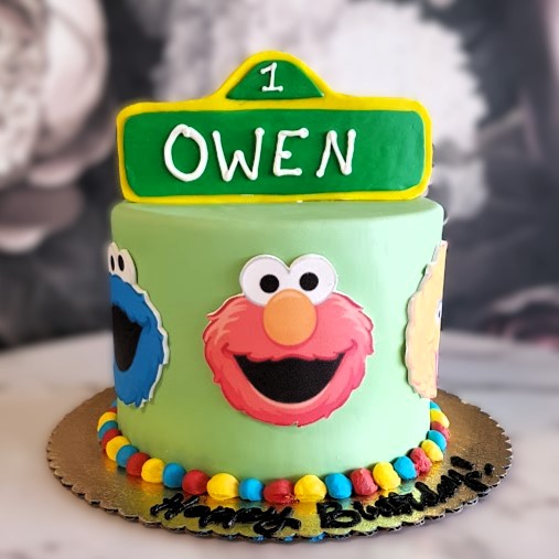 Owen Sesame Street Cake, Kids Party Cake, Kids Favorite