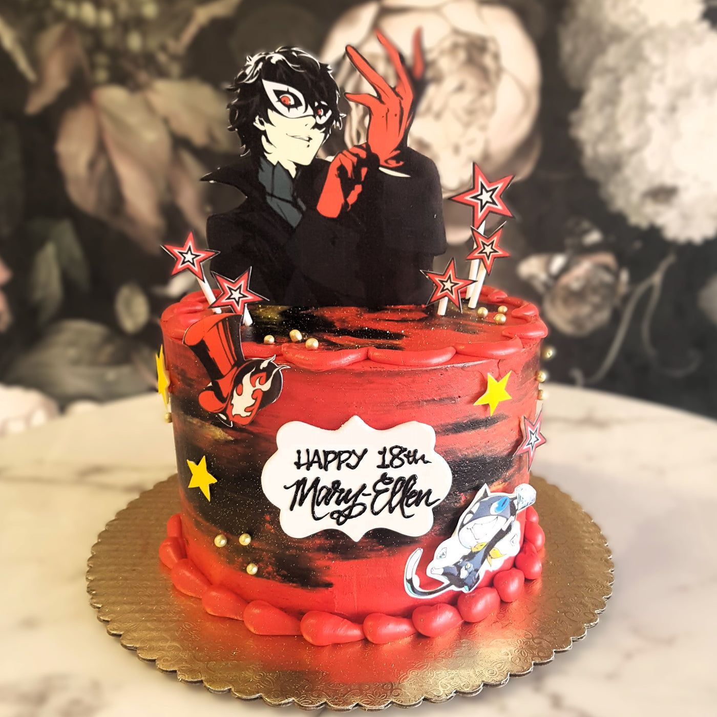 Phantom Thieves, Persona 5 cake, rebel cake, gamer's cake, joker, gameplay, cake delivery vegas, bakery near me