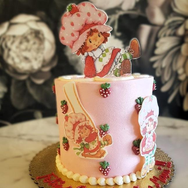 Strawberry Short Cake Cartoon Cake