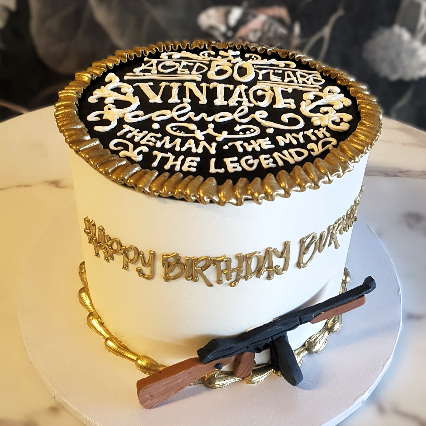 Vintage mens cake, Cake for 50s, Legendary Cake, Gold cake, Cake delivery near me, Best cakes Vegas