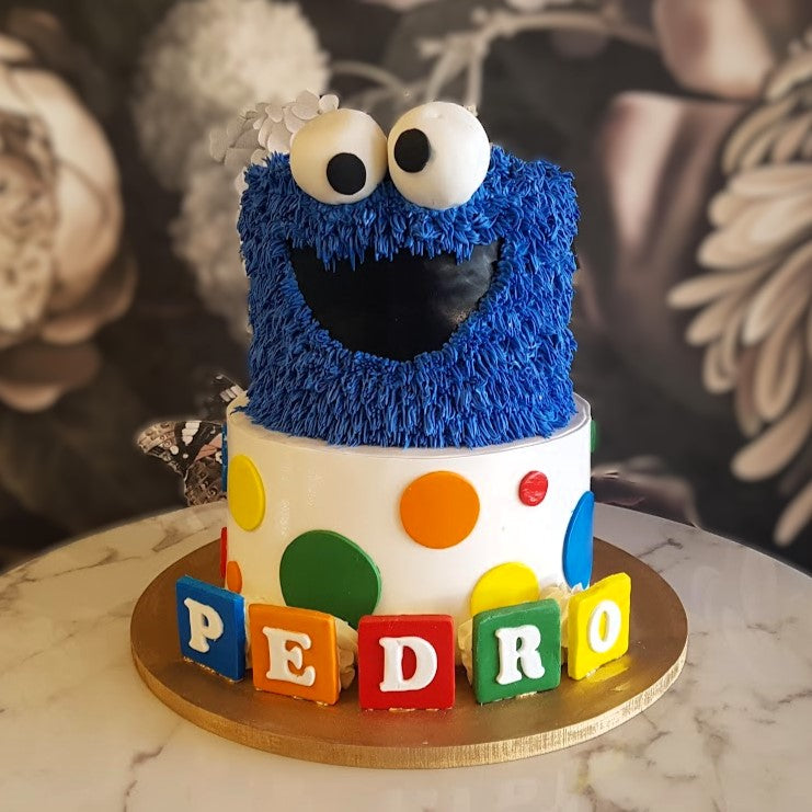 Cookie Monster Cake, Sesame Street Character Cake, Best Cake for Kids, Cake Near Me, Best of Vegas, baby cake, 1 year old theme, birthday theme, sesame Street party, 2 year old cake, 3 year old party