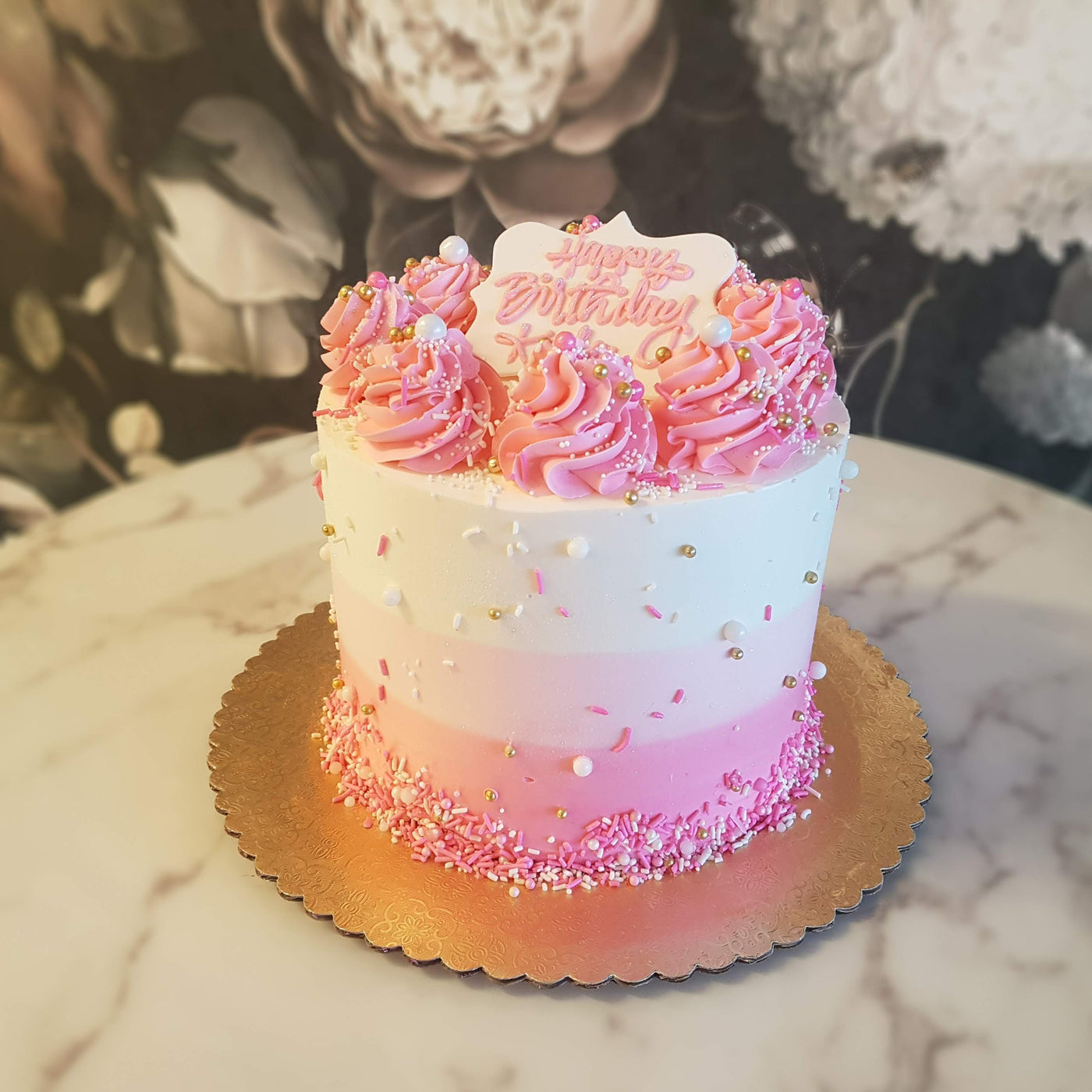 Two Years of Lil Cupcake Monkey: Pink Ombre Cake with Confetti Buttercream  Frosting - Lil Cupcake Monkey
